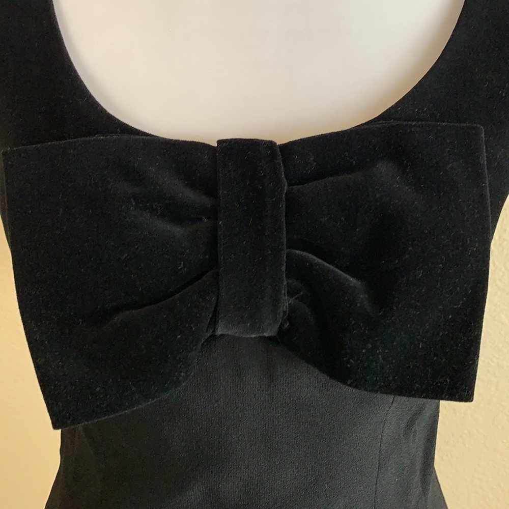 Vintage black velvet with bow dress.